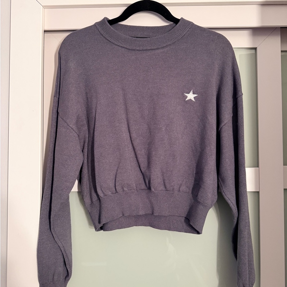 Gray Sweater with Star Detail - Women’s Small